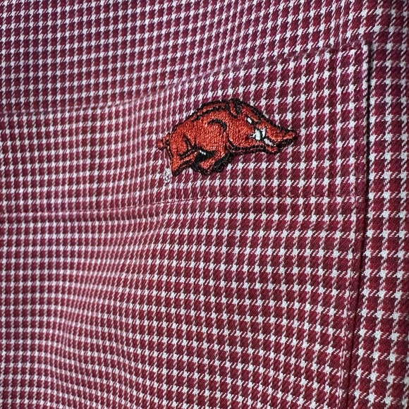 Arkansas Razorbacks Long Sleeve Dress Shirt Men's Sz S Check Pattern The Hogs‎ - Picture 3 of 10